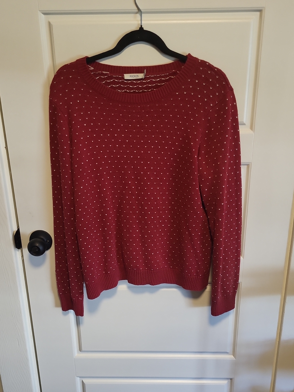 Pixley Burgundy Dot Crewneck Sweater